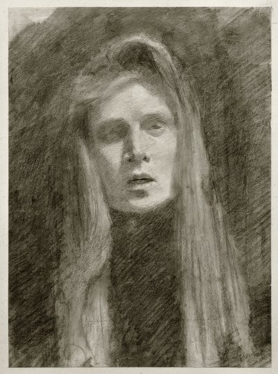 Portrait féminin avec foulard (Autoportrait) - Clara Siewert