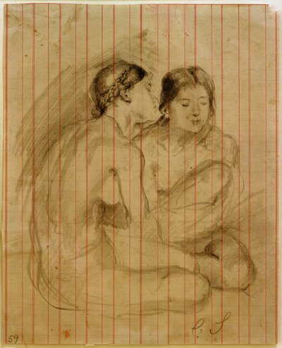 Deux filles nues assises - Clara Siewert