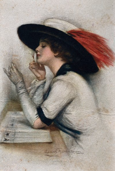 Une jeune femme élégante votant aux élections de 1920 aux États-Unis, 20e siècle - Clarence F. Underwood