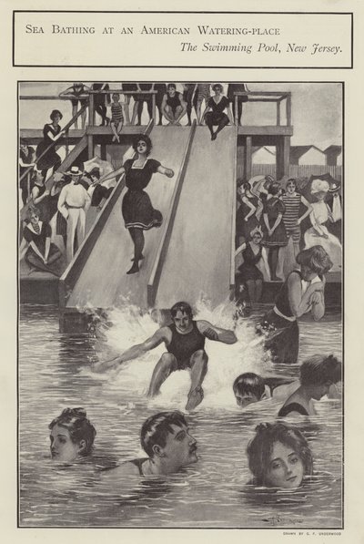 Bain de mer dans une piscine du New Jersey, États-Unis - Clarence F. Underwood