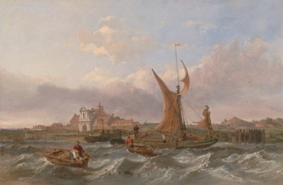 Une barge de la Tamise descendant le vent au large du fort de Tilbury - Clarkson Stanfield