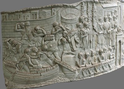 Les galères romaines. Détail du relief de la colonne de Trajan - Classical Antiquities