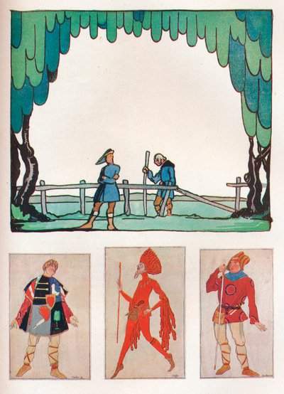 Décor pour Comme il vous plaira Acte I, Scène I et costumes d