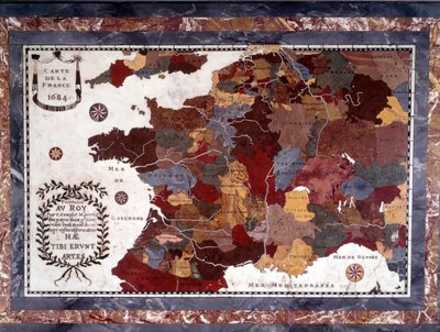 Carte de France du XVIIe siècle avec découpage des différentes régions - Claude Antoine Couplet
