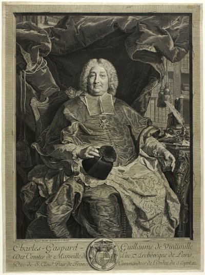Portrait de Charles-Gaspard-Guillaume de Vintimille, archevêque de Paris - Claude Drevet