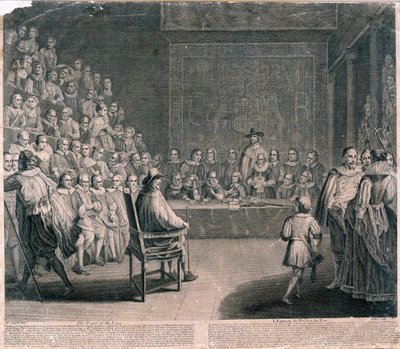 Procès du roi Charles Ier, Palais de Westminster, vers 1725 - Claude Dubosc