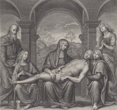 Christ dans le tombeau, reposant sur les genoux de la Vierge, d