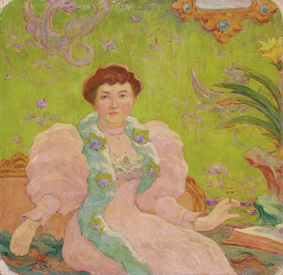 Jeune femme à la robe rose, vers 1893 - Claude Emile Schuffenecker
