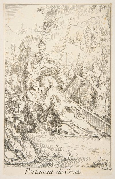 Portant la Croix - Claude Gillot, Jacques Gabriel Huquier
