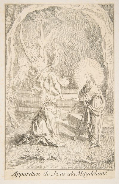 Le Christ apparaissant à Marie-Madeleine. Créateurs : Claude Gillot, Jacques Gabriel Huquier - Claude Gillot, Jacques Gabriel Huquier