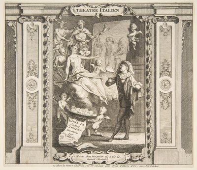 Frontispice au Théâtre Italien - Claude Gillot, Jacques Gabriel Huquier