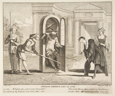 Arlequin, Empereur sur la Lune - Claude Gillot, Jacques Gabriel Huquier