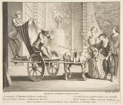 Arlequin, Empereur sur la Lune - Claude Gillot, Jacques Gabriel Huquier