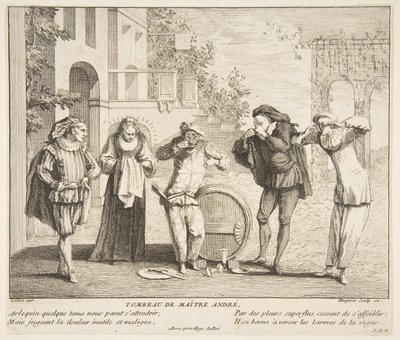 La Mort de Maître André - Claude Gillot, Jacques Gabriel Huquier