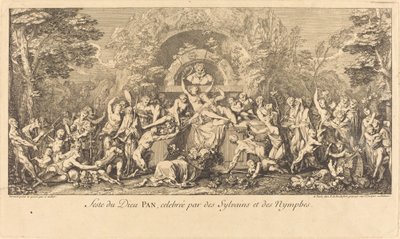 Fête du Dieu Pan, célébrée par des Sylvains et des Nymphes - Claude Gillot