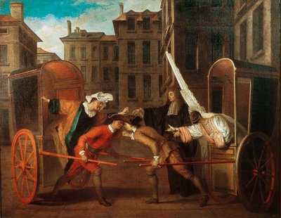 Les deux carrosses, c.1707 - Claude Gillot
