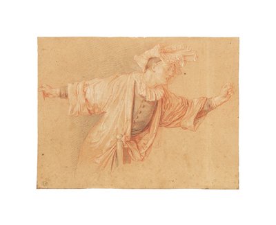 Étude pour Scaramouche, les bras écartés, vers 1707 - Claude Gillot