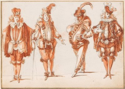Quatre figures costumées - Claude Gillot