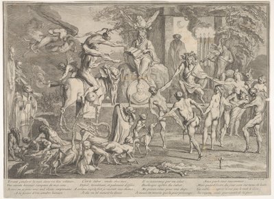 Sabbat des Sorcières, dans un paysage nocturne, un nécromancien assis au centre supérieur, vers 1700-1720 - Claude Gillot