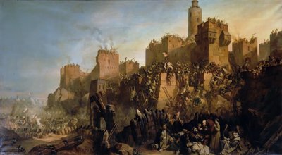 La capture de Jérusalem par Jacques de Molay en 1299 - Claude Jacquand