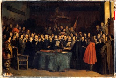 La paix de Westphalie, la prestation de serment après la ratification de la paix entre les Espagnols et les Néerlandais, à l