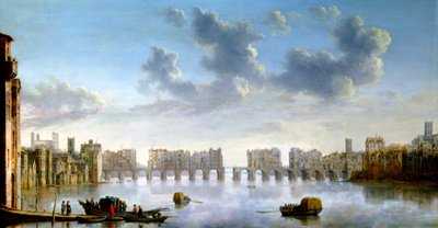 Vieux pont de Londres, vers 1630 - Claude Jongh