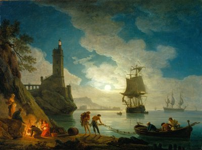 Un port au clair de lune - Claude Joseph Vernet