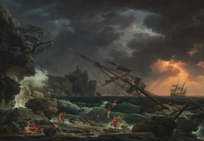 Un naufrage en mer agitée (Tempête) - Claude Joseph Vernet
