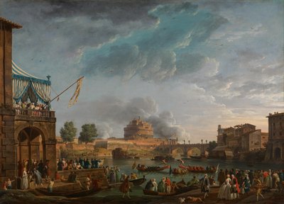 Un concours sportif sur le Tibre - Claude Joseph Vernet