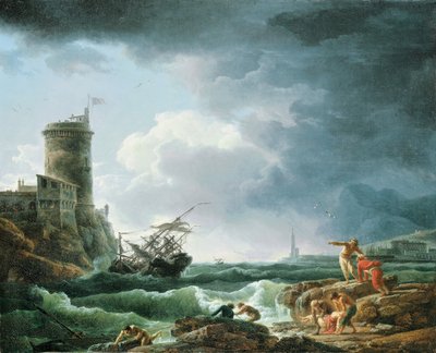 Une tempête avec naufrage près d