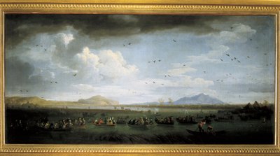 Charles de Bourbon chassant des canards au lac Patria, peinture de Joseph Vernet - Claude Joseph Vernet