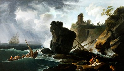 Scène côtière italienne classique - Claude Joseph Vernet