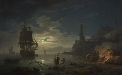 Scène côtière au clair de lune, 1769 - Claude Joseph Vernet