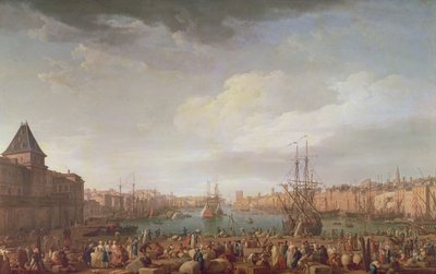 Vue matinale du port intérieur de Marseille et du Pavillon de l
