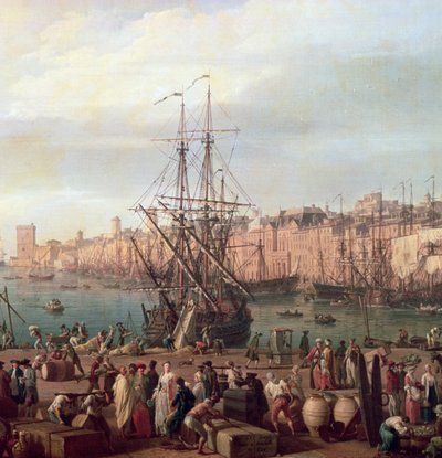 Vue matinale du port intérieur de Marseille et du pavillon de l