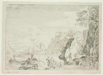La plage avec la grande tour - Claude Joseph Vernet