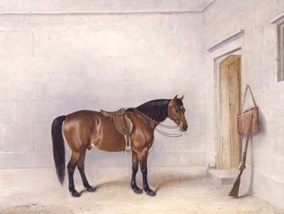 Poney de chasse sellé - Claude L. Ferneley