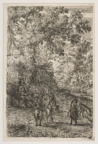 Quatre chèvres section gauche des Chèvres, vers 1630-33 - Claude Lorrain