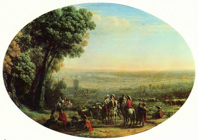 French: Siège de la Rochelle par Louis XIII Siege of La Rochelle by Louis XIII, 1628 - Claude Lorrain
