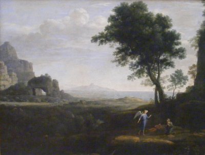 French : Hagar et Ismaël dans le désert Hagar and Ismael in the desert - Claude Lorrain