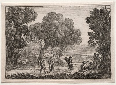 Paysage avec une danse de campagne (Petite planche) - Claude Lorrain