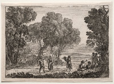 Paysage avec une danse de campagne petite plaque, vers 1637 - Claude Lorrain