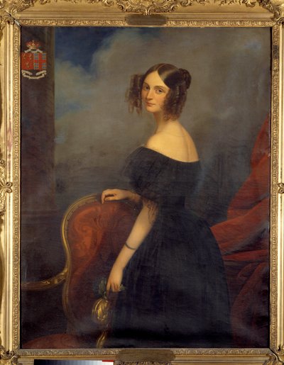 Portrait de la duchesse de Valencay, comtesse de Talleyrand Périgord née Anne Louise de Montmorency (1810-1855) par Claude Marie Dubufe (1790-1864). 19e siècle - Claude Marie Dubufe