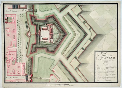 Fort de Saint-Sauveur, Lille, en 1728, de 