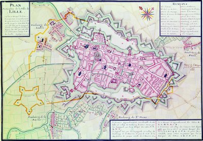 Carte de la ville de Lille, de 