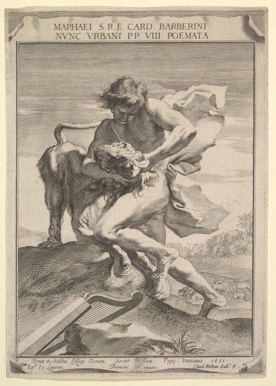 David étranglant le lion - Claude Mellan