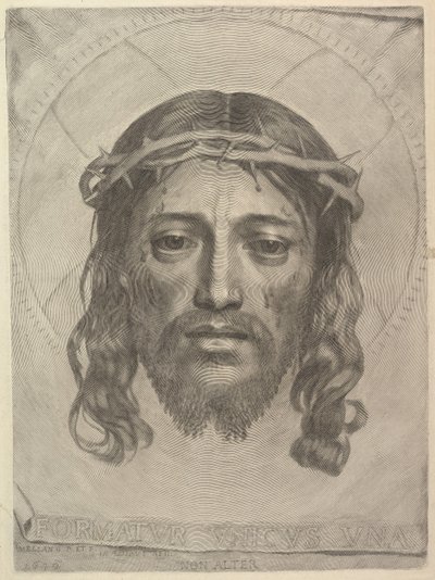 Visage du Christ sur le tissu de Sainte Véronique - Claude Mellan