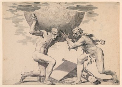Hercule et Atlas - Claude Mellan