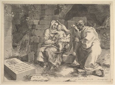 Sainte Famille Repos pendant la fuite en Égypte - Claude Mellan