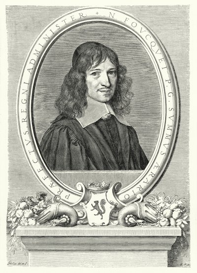 Nicolas Fouquet, surintendant des finances en France sous Louis XIV (gravure) - Claude Mellan